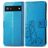 Mobigear Clover Google Pixel 6a Étui Portefeuille - Bleu