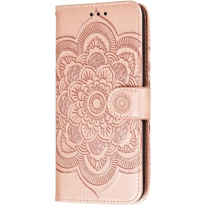 Mobigear Mandala Housse Motorola One Hyper Etui Porte-Monnaie - Rose doré