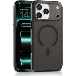 Mobigear Shockproof Grip Coque iPhone 17 Pro MagSafe Coque arrière Rigide - Noir