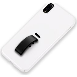 Mobigear Rubber Ring iPhone XS Max Plastique rigide Coque arrière avec bague de maintien - Blanc