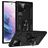 Mobigear Armor Ring Samsung Galaxy S22 Ultra Plastique rigide Coque arrière Antichoc avec bague de maintien - Noir