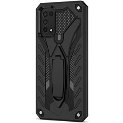 Mobigear Armor Stand Samsung Galaxy A03s Plastique rigide Coque arrière Antichoc avec béquille - Noir