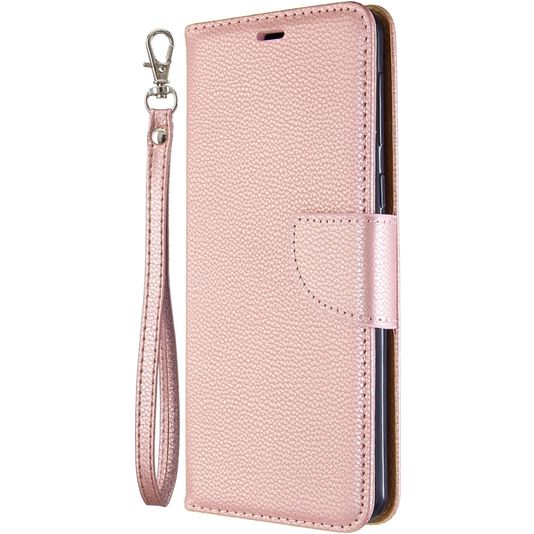 Mobigear Litchi Luxury Wallet Book Case Rose Gold Samsung Galaxy A21