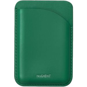 Nudient Magnetic - Porte Cartes en en Cuir véritable - 3 Cartes - Compatible MagSafe - Emerald Green