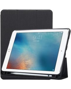 Mobigear Tri-Fold Gel Coque iPad Pro 10.5 Pouces (2017) Etui en TPU,Similicuir + Porte-crayon - Noir