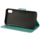 Mobigear Flowers Housse iPhone XR Etui Porte-Monnaie - Turquoise