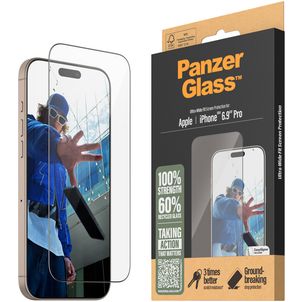 PanzerGlass Ultra-Wide Fit iPhone 16 Pro Max Verre trempé Protection d'écran - Compatible Coque