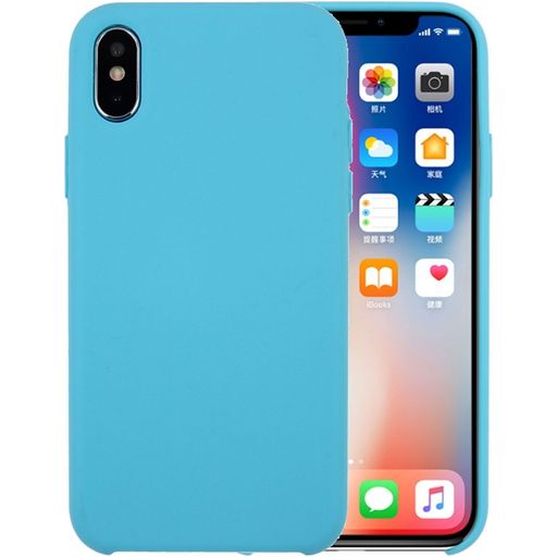 Mobigear Rubber Touch Coque iPhone XS Coque arrière en Silicone - Bleu