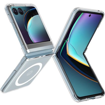 Mobigear Crystal Coque Transparente Motorola Razr 50 MagSafe Coque arrière Rigide - Transparent