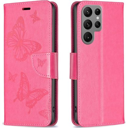 Mobigear Butterfly Housse Samsung Galaxy S24 Ultra Etui Porte-Monnaie - Rouge