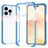 Mobigear Full Bumper Coque iPhone 14 Pro Max Coque arrière Rigide Anti-Chocs - Transparent / Bleu