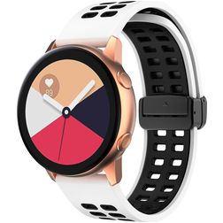 Mobigear Sport Plus Mag Bracelet Silicone Smartwatch Fermeture magnétique - Connexion universelle de 22 mm - Noir / Blanc