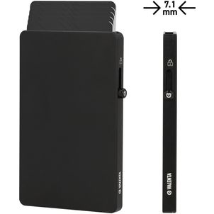 Valenta Cardprotector - Porte Cartes en en Aluminium - 5 Cartes - Compatible MagSafe - Noir