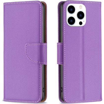 Mobigear Excellent Housse iPhone 16 Pro Max Etui Porte-Monnaie - Violet