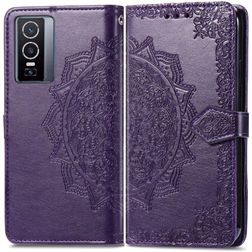 Mobigear Mandala Vivo Y76 Étui Portefeuille - Violet