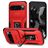 Mobigear Armor Ring Cam Slide Google Pixel 9 Pro XL Plastique rigide Coque arrière Antichoc avec bague de maintien et cache caméra coulissant - Rouge