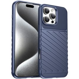 Mobigear Groove Coque iPhone 16 Pro Max Coque arrière en TPU Souple - Bleu