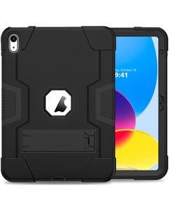 Mobigear ShieldStand Coque iPad 11 (2025) Coque arrière en Plastique rigide,Silicone + Support Amovible - Noir