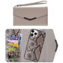 Mobilize Elegant Magnet iPhone 12 Pro Max Coque Sac à main 2en1 avec coque amovible - Beige Snake
