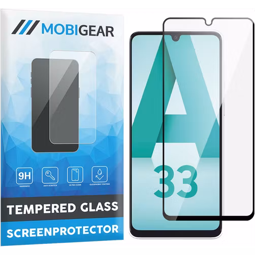 Mobigear Premium Samsung Galaxy A33 Verre trempé Protection d'écran - Compatible Coque - Noir