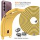 Mobigear Lanyard Card Samsung Galaxy A16 Coque avec cordon en Silicone et Porte-Cartes - Jaune