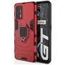 Mobigear Armor Ring Realme GT Plastique rigide Coque arrière Antichoc avec bague de maintien - Rouge