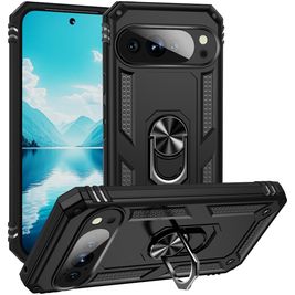 Mobigear Armor Ring Coque Google Pixel 10 Pro XL Coque arrière Rigide Anti-Chocs avec Anneau-Support - Noir