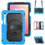 Mobigear SureGrip XGuard Coque Samsung Galaxy Tab S11 Coque arrière en Plastique rigide,Silicone + Porte-crayon + Bandoulière + Support Amovible - Bleu