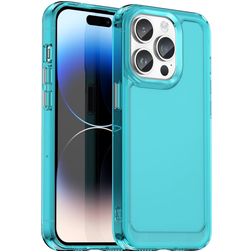 Mobigear Crystal Coque iPhone 15 Pro Max Coque arrière en TPU Souple - Bleu