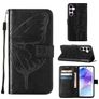 Mobigear Butterfly Housse Samsung Galaxy A55 Etui Porte-Monnaie - Noir