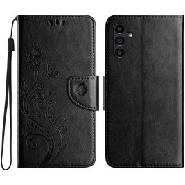 Mobigear Flowers Housse Samsung Galaxy A56 Etui Porte-Monnaie - Noir
