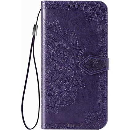 Mobigear Mandala Housse Motorola One Hyper Etui Porte-Monnaie - Violet