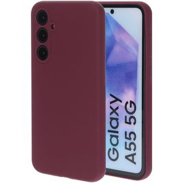 Mobiparts Coque Samsung Galaxy A55 Coque arrière en Silicone - Plum Red Mobiparts Coque Samsung Galaxy A55 Coque arrière en Silicone - Plum Red