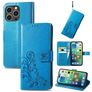 Mobigear Clover Housse iPhone 15 Pro Max Etui Porte-Monnaie - Bleu