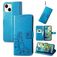 Mobigear Clover Housse iPhone 15 Plus Etui Porte-Monnaie - Bleu