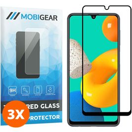 Mobigear Premium Samsung Galaxy M32 4G Verre trempé Protection d'écran - Compatible Coque - Noir (Lot de 3)