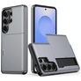 Mobigear Card Coque Samsung Galaxy S26 Ultra Coque arrière Rigide Anti-Chocs avec Porte-Cartes - Gris