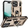 Mobigear Armor Ring Coque iPhone 18 Pro Coque arrière Rigide Anti-Chocs avec Anneau-Support - Or