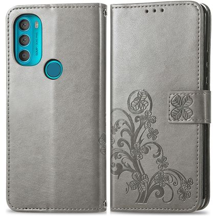 Mobigear Clover Housse Motorola Moto G71 5G Etui Porte-Monnaie - Gris