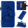 Mobigear Butterfly Housse Samsung Galaxy A41 Etui Porte-Monnaie - Bleu