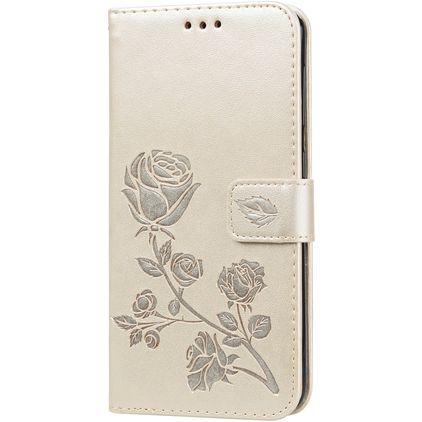 Mobigear Roses Samsung Galaxy A10 Étui Portefeuille - Or