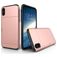 Mobigear Card Coque iPhone X Coque arrière Rigide Anti-Chocs avec Porte-Cartes - Rose doré