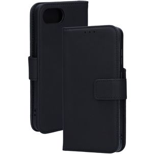 Mobiparts Housse iPhone 17e Etui en Cuir Véritable Porte-Monnaie - Noir