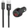 Mobigear Essentials Double USB / USB-C Chargeur voiture Apple Lightning 1 mètre Power Delivery 48W - Noir
