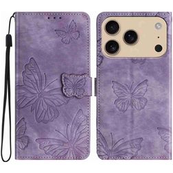 Mobigear Butterfly Housse iPhone 17 Pro Etui Porte-Monnaie - Violet