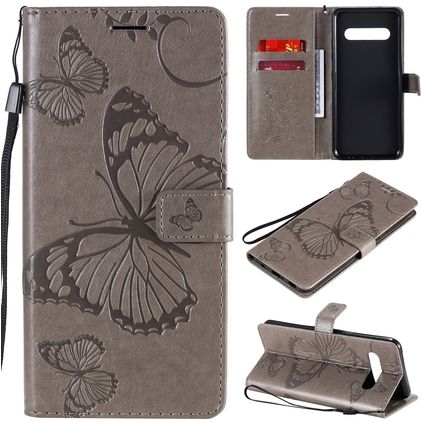 Mobigear Butterfly Housse LG V60 ThinQ Etui Porte-Monnaie - Gris