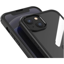 Valenta Full Cover Coque iPhone 13 Mini Coque arrière en Verre trempé Anti-Chocs - Noir