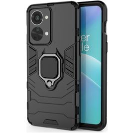 Mobigear Armor Ring Coque OnePlus Nord 2T 5G Coque arrière Rigide Anti-Chocs avec Anneau-Support - Noir