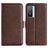 Mobigear Slim Magnet Housse Vivo Y76 Etui Porte-Monnaie - Marron