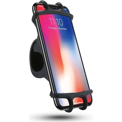 Mobigear Silicone Support Vélo Guidon Pince Universel (max 15 cm x 8 cm) - Noir